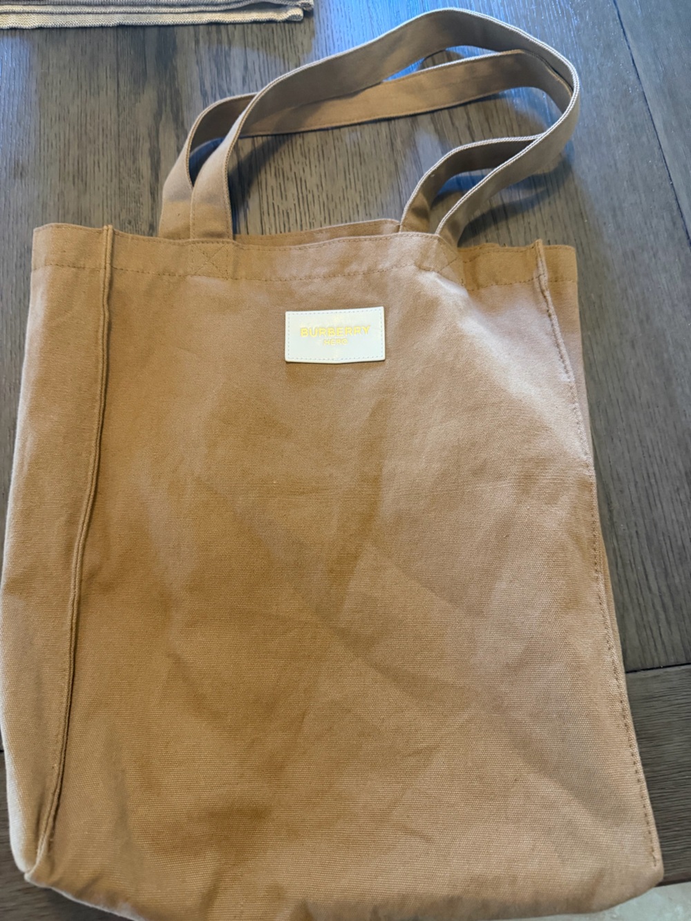 Burberry Tan Canvas Tote Bag